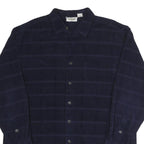 CACHE CREEK Mens Blue Plain Cotton Shirt L Long Sleeve Button Collar