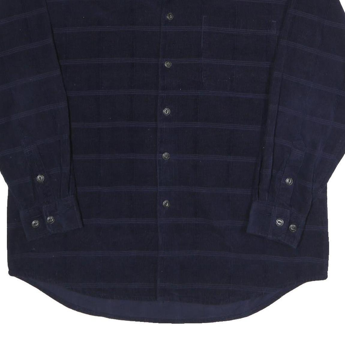 CACHE CREEK Mens Blue Plain Cotton Shirt L Long Sleeve Button Collar