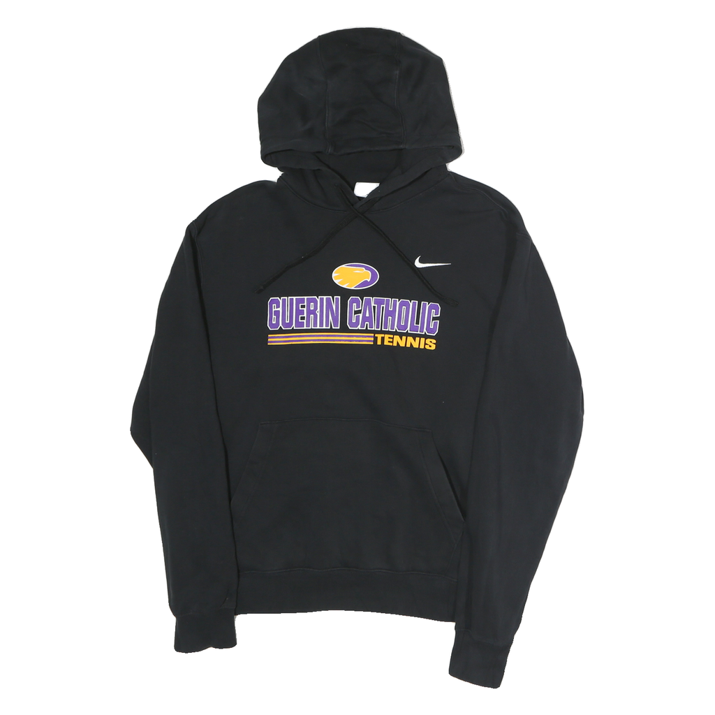 NIKE Mens Black Guerin Catholic Tennis Hoodie M Cotton Pullover Casual
