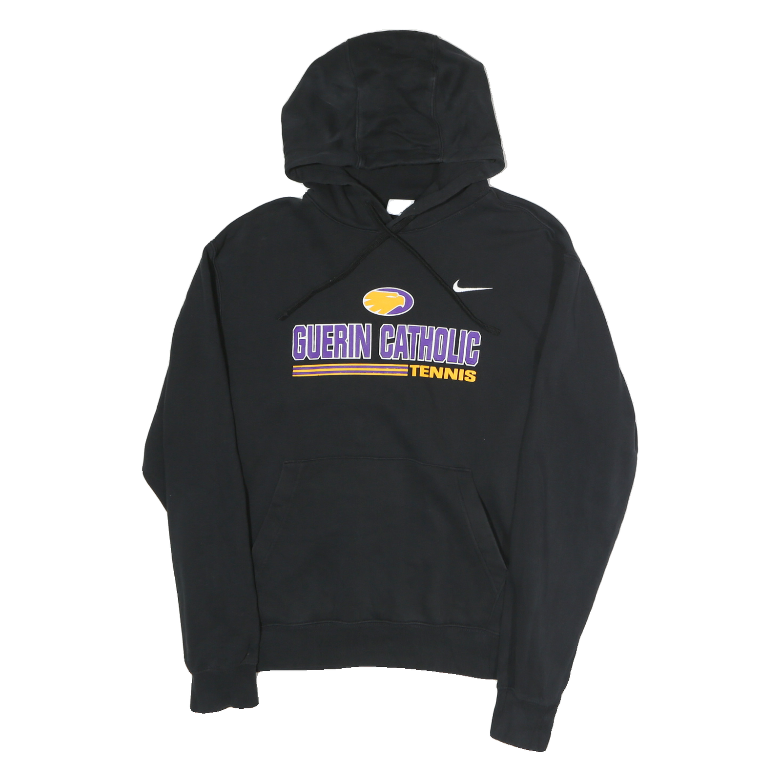 NIKE Mens Black Guerin Catholic Tennis Hoodie M Cotton Pullover Casual