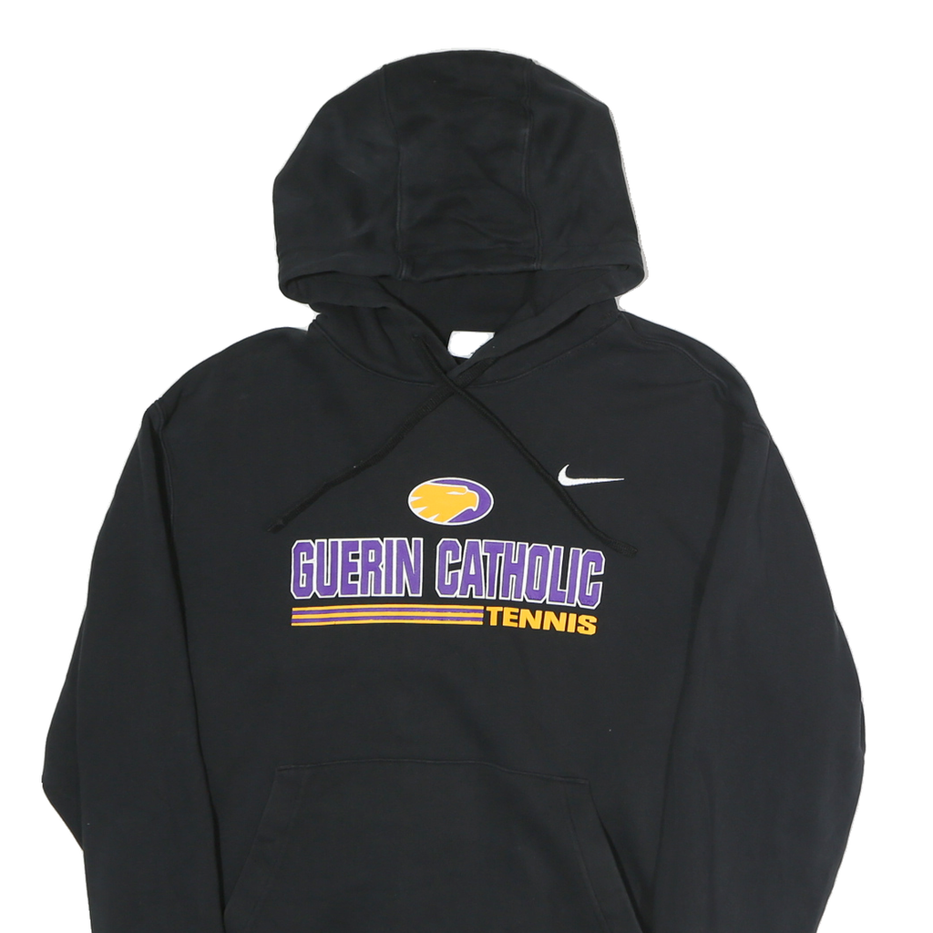 NIKE Mens Black Guerin Catholic Tennis Hoodie M Cotton Pullover Casual