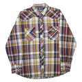 WRANGLER Mens White & Yellow Plaid Shirt M Classic Cotton Blend Long Sleeve