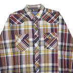 WRANGLER Mens White & Yellow Plaid Shirt M Classic Cotton Blend Long Sleeve
