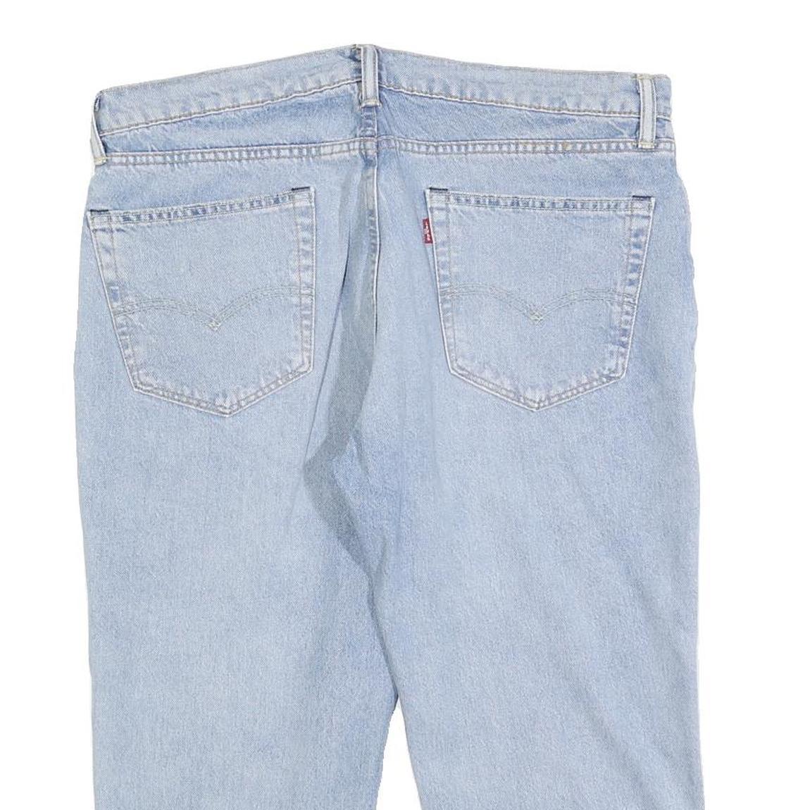 LEVI'S Mens Jeans Blue Regular Straight Denim Light W36 L21 Cotton Blend Zip