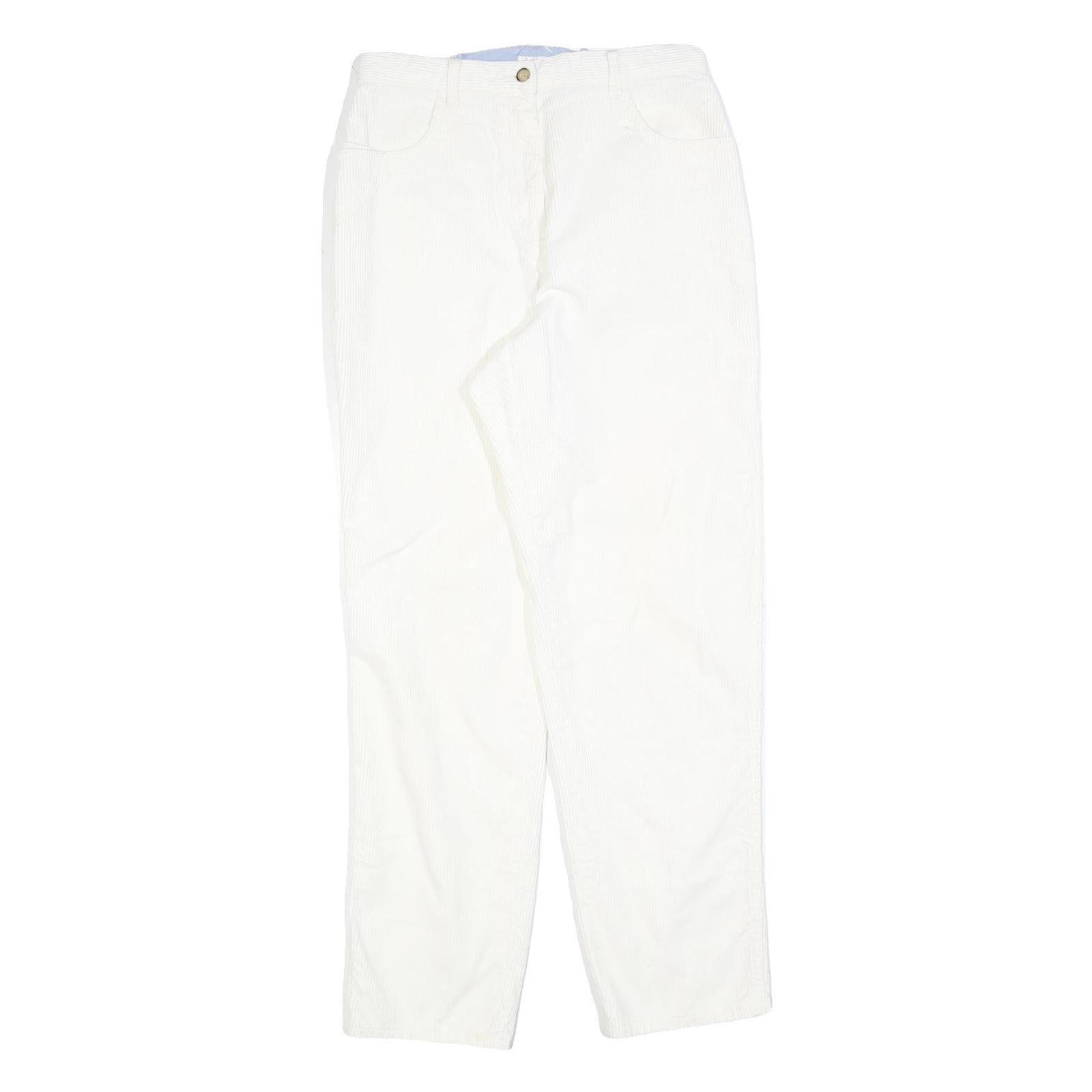 CHRISTOPHER & BANKS Womens White Regular Straight Trousers W28 L30 Cotton Blend