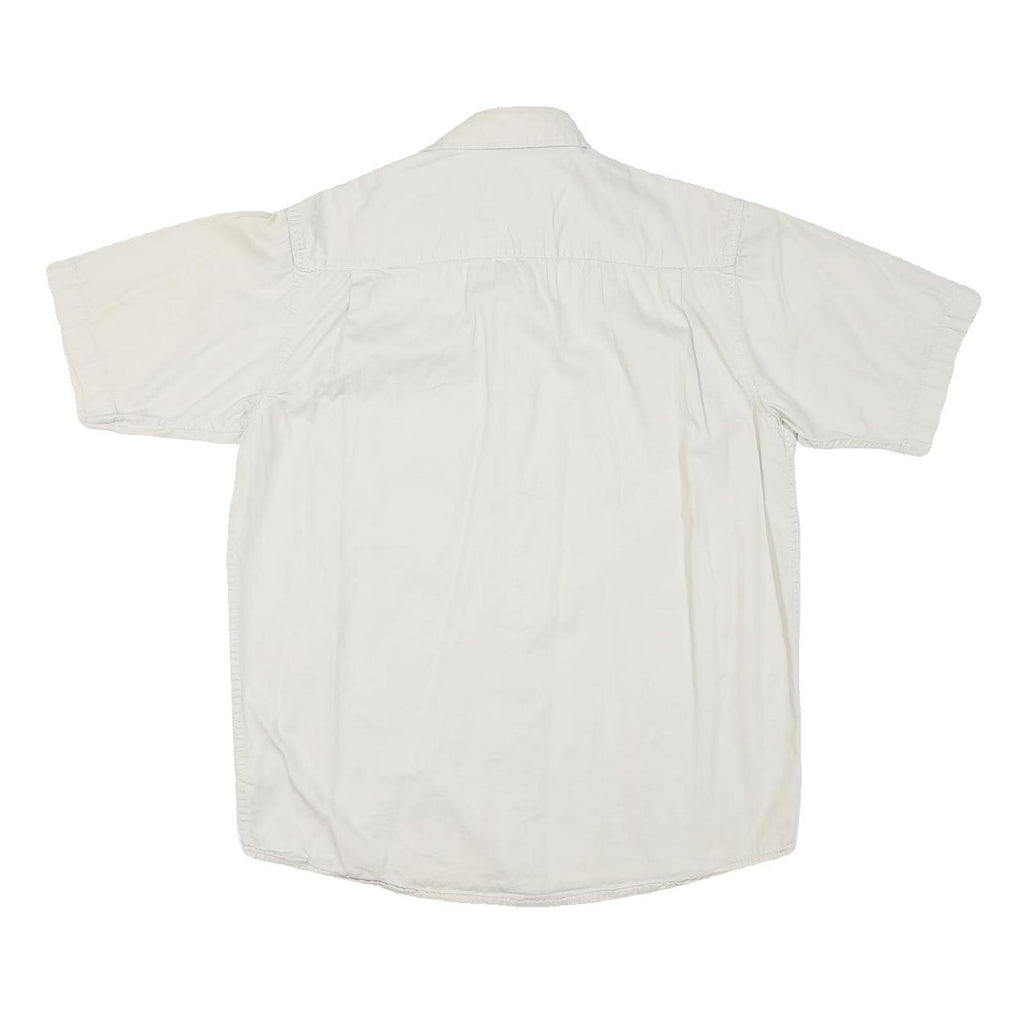 WRANGLER Mens White Short Sleeve Shirt M Cotton Blend Casual Summer