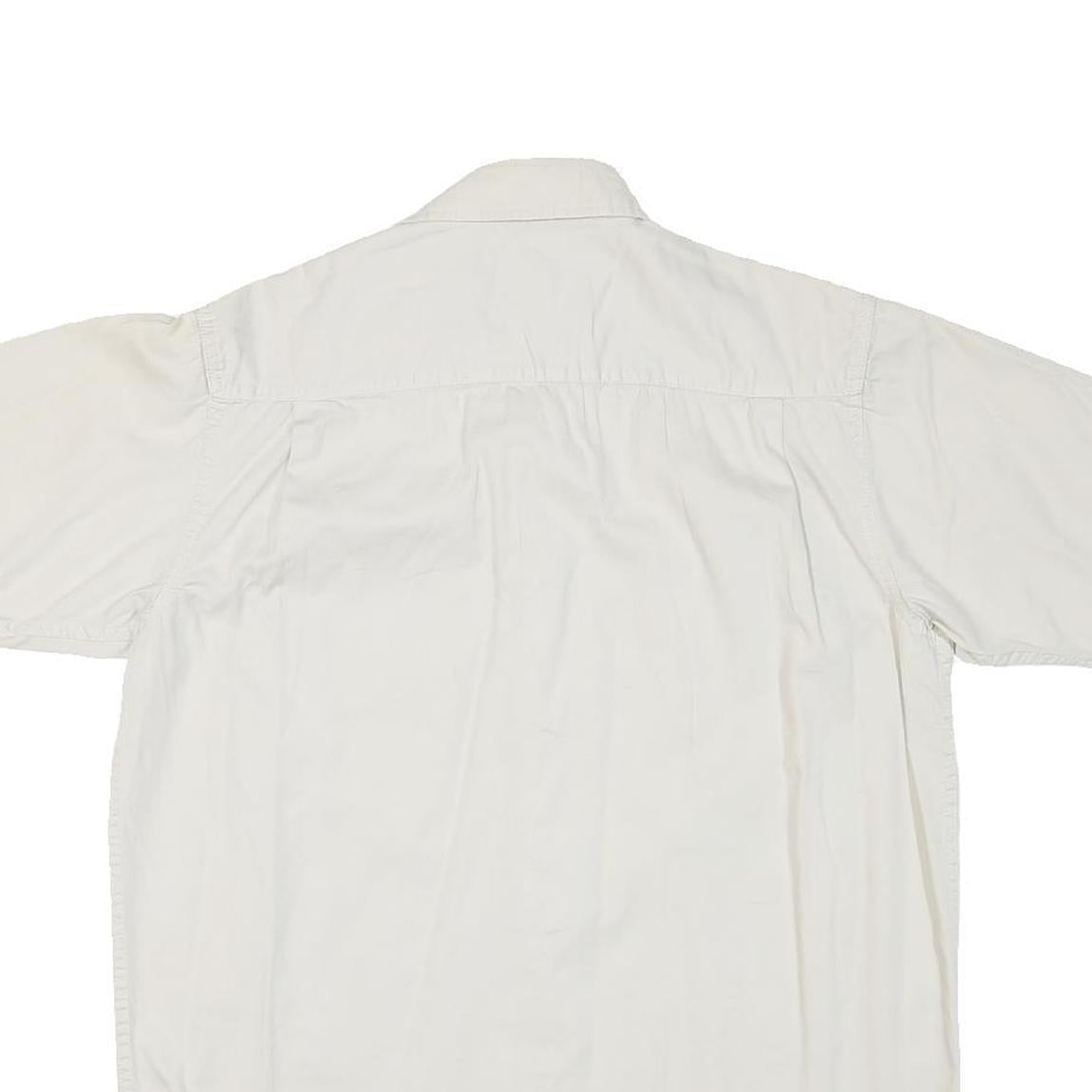 WRANGLER Mens White Short Sleeve Shirt M Cotton Blend Casual Summer