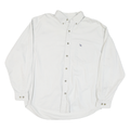 EDDIE BAUER Mens White Casual Shirt L Cotton Blend Button-Down Pocket