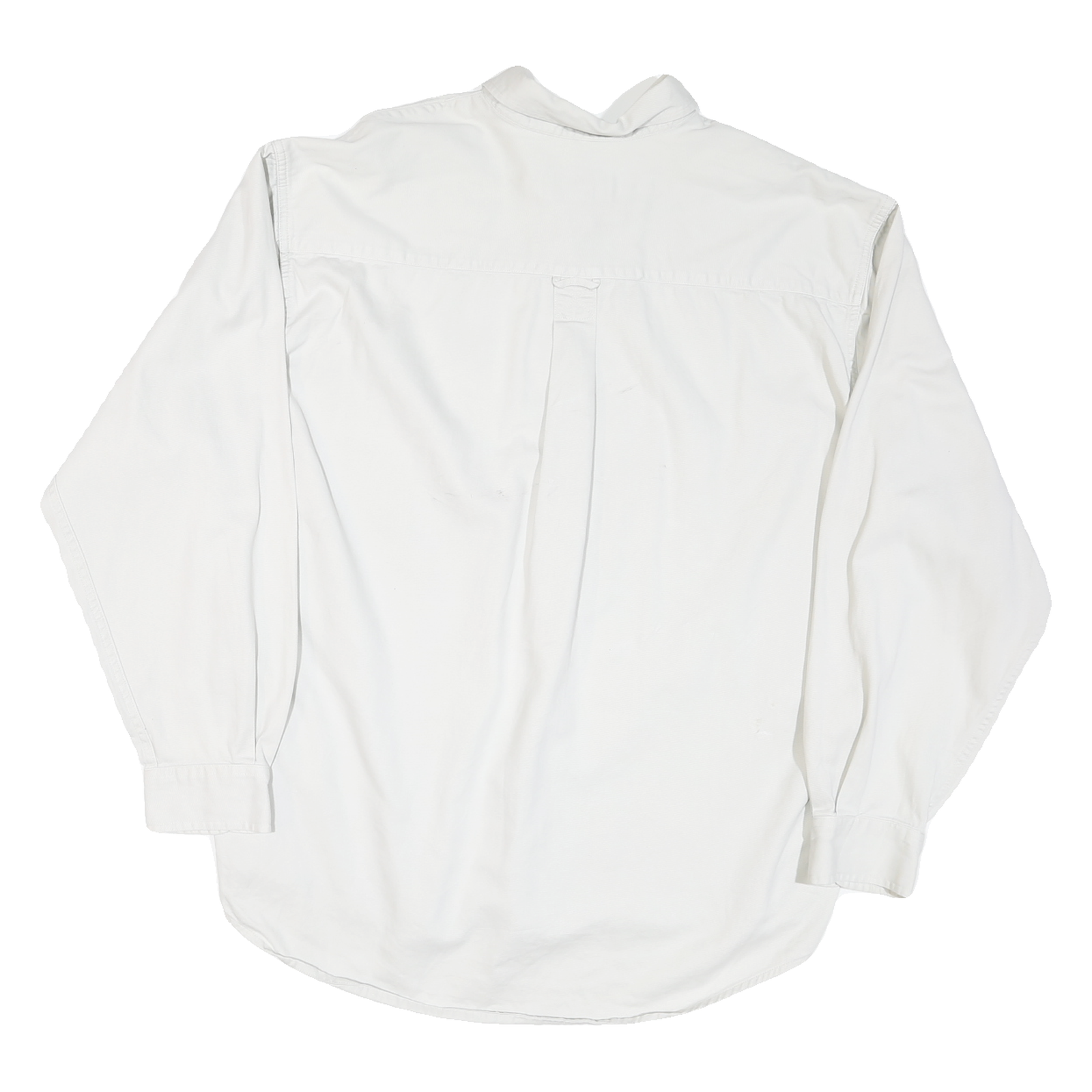 EDDIE BAUER Mens White Casual Shirt L Cotton Blend Button-Down Pocket