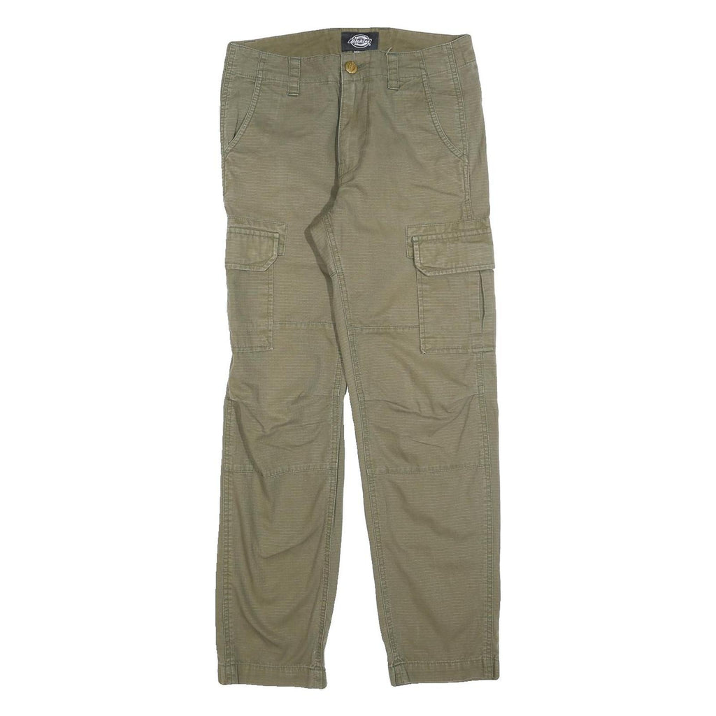 DICKIES Mens Cotton Blend Green Regular Straight Trousers W28 L30 Workwear