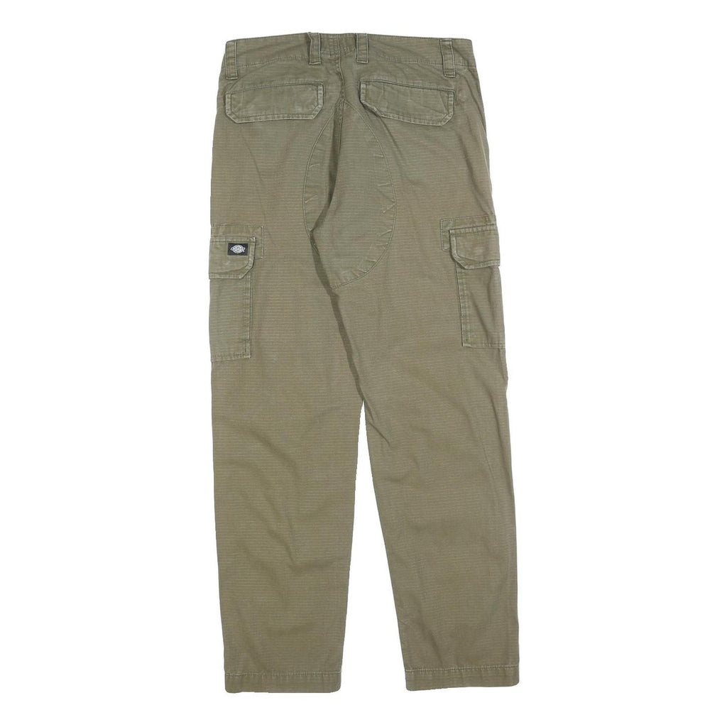 DICKIES Mens Cotton Blend Green Regular Straight Trousers W28 L30 Workwear