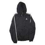 ADIDAS Mens Black & White Lightweight Zip Jacket L Polyester Blend Sportswear