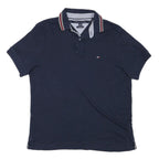 TOMMY HILFIGER Mens Blue Polo Shirt XS Cotton Blend Short Sleeve Classic Fit