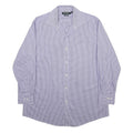 LAUREN RALPH LAUREN Mens Blue Check Shirt XL Classic Button Down Cotton Long