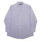 LAUREN RALPH LAUREN Mens Blue Check Shirt XL Classic Button Down Cotton Long