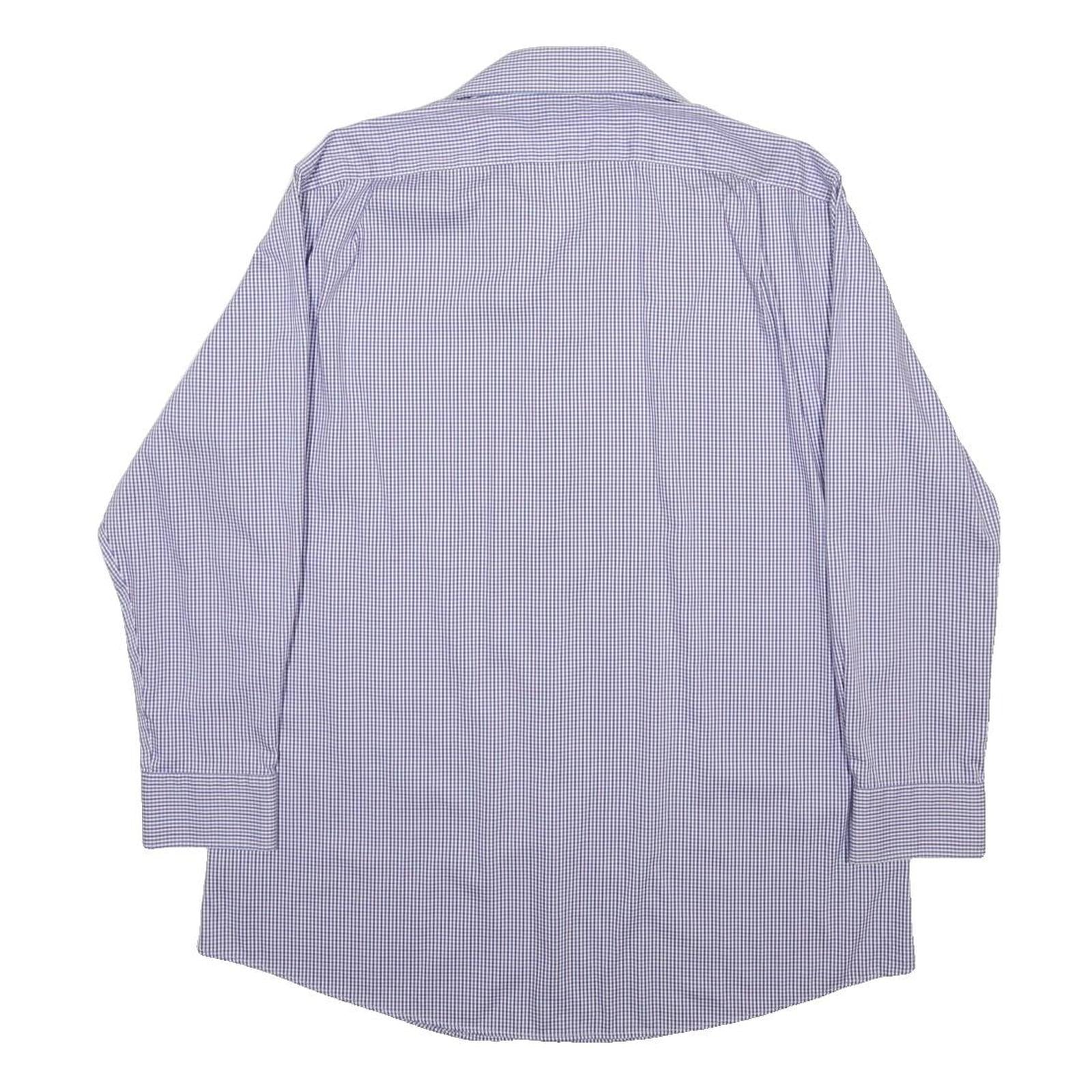 LAUREN RALPH LAUREN Mens Blue Check Shirt XL Classic Button Down Cotton Long