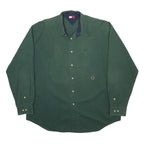 TOMMY HILFIGER Mens Green Cotton Shirt XL Casual Classic Button Up
