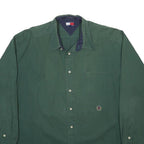 TOMMY HILFIGER Mens Green Cotton Shirt XL Casual Classic Button Up