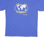 NIKE Mens Blue Graphic T-Shirt M Short Sleeve Crew Neck World Map Print
