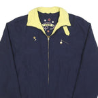 H Womens Navy & Yellow Classic Jacket L Polyester Blend Zip Contrast Collar