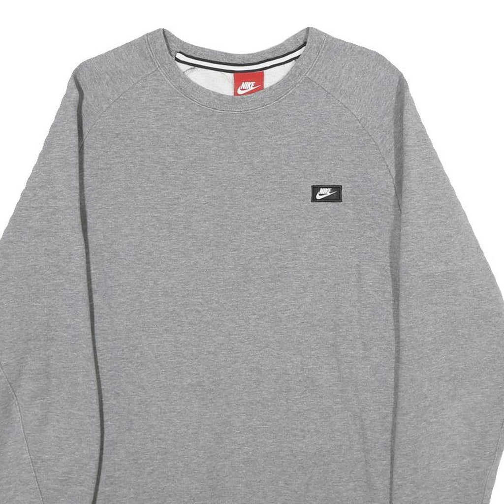NIKE Mens Grey Crew Neck M Casual Cotton Blend Sweatshirt Pullover