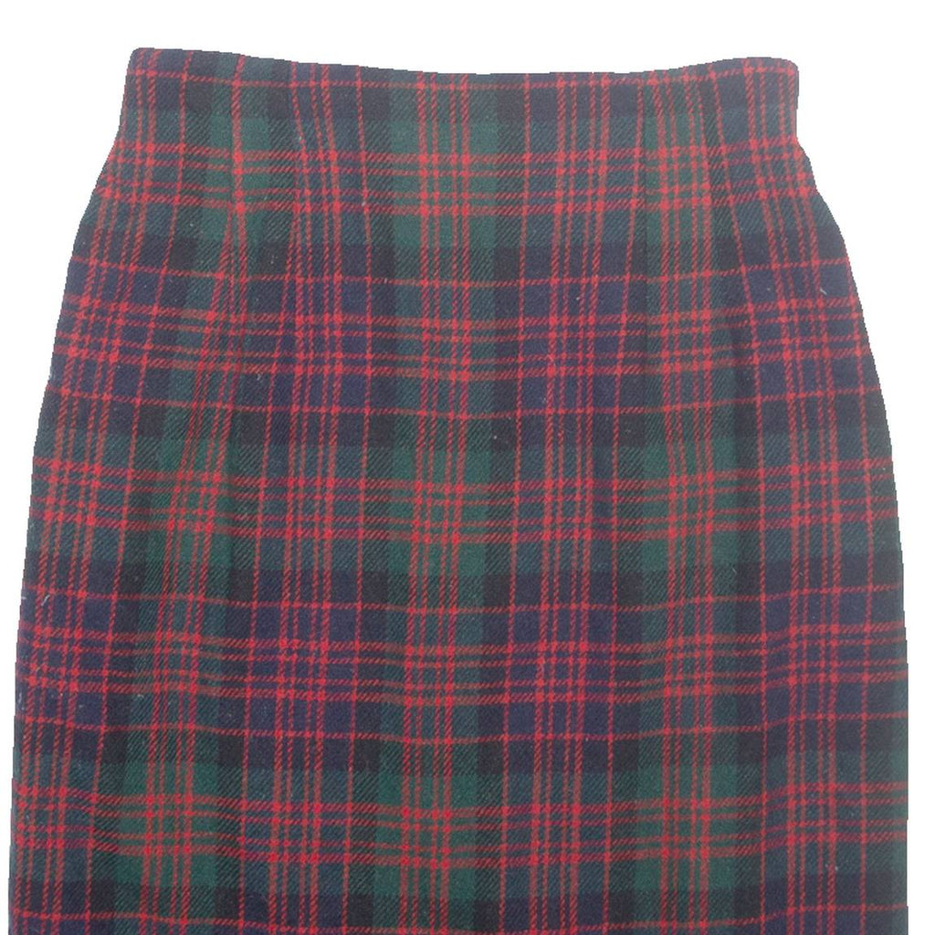 NORTON MCNAUGHTON Womens Pencil Skirt Green Midi Wool Check UK 10