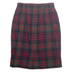 NORTON MCNAUGHTON Womens Pencil Skirt Green Midi Wool Check UK 10