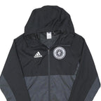 ADIDAS Mens Black & Grey Eugene Timbers Windbreaker Jacket M Nylon Zip Hooded