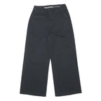 DICKIES Womens Black Cotton Blend Loose Straight Trousers W26 L26 Workwear Zip