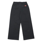 DICKIES Womens Black Cotton Blend Loose Straight Trousers W26 L26 Workwear Zip