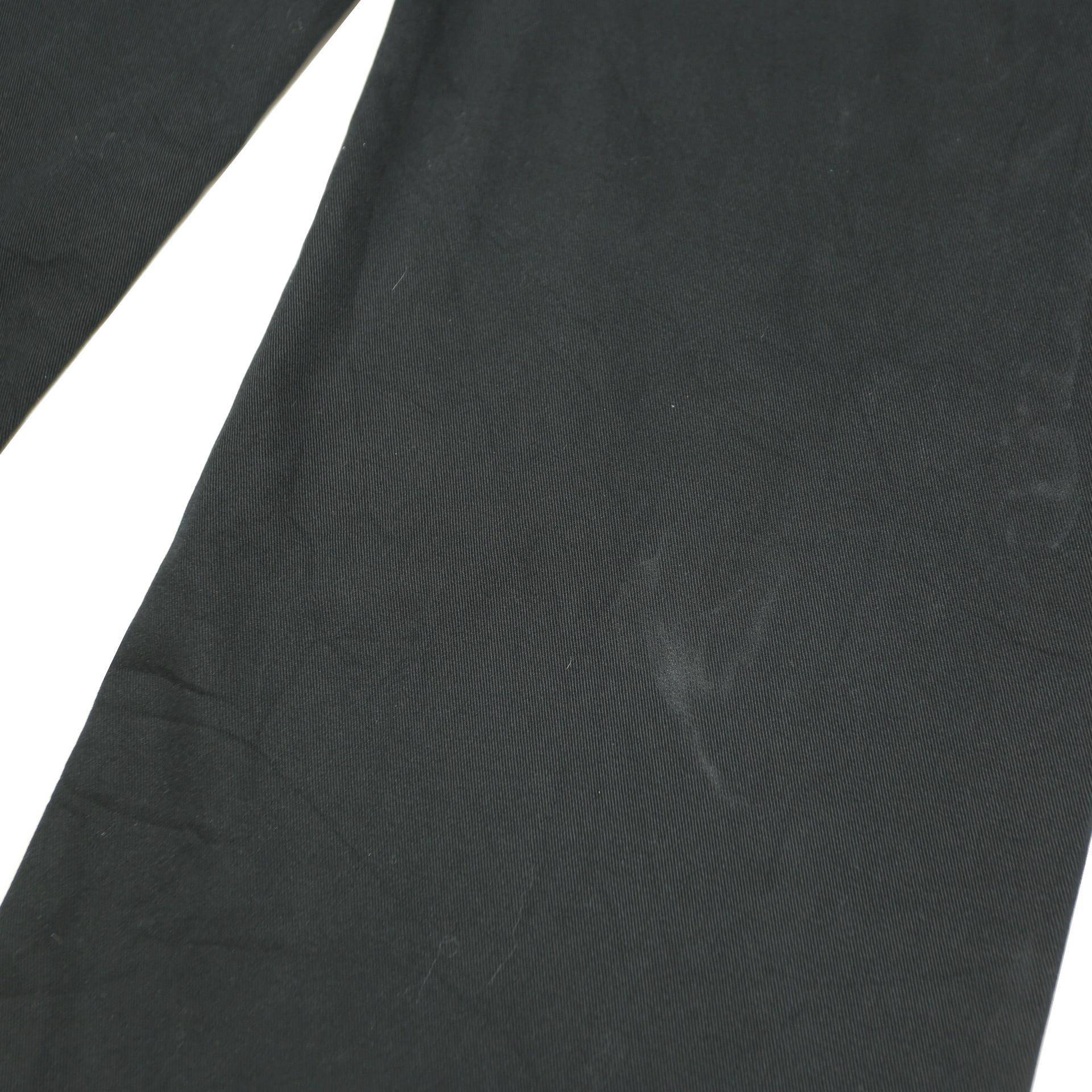 DICKIES Womens Black Cotton Blend Loose Straight Trousers W26 L26 Workwear Zip