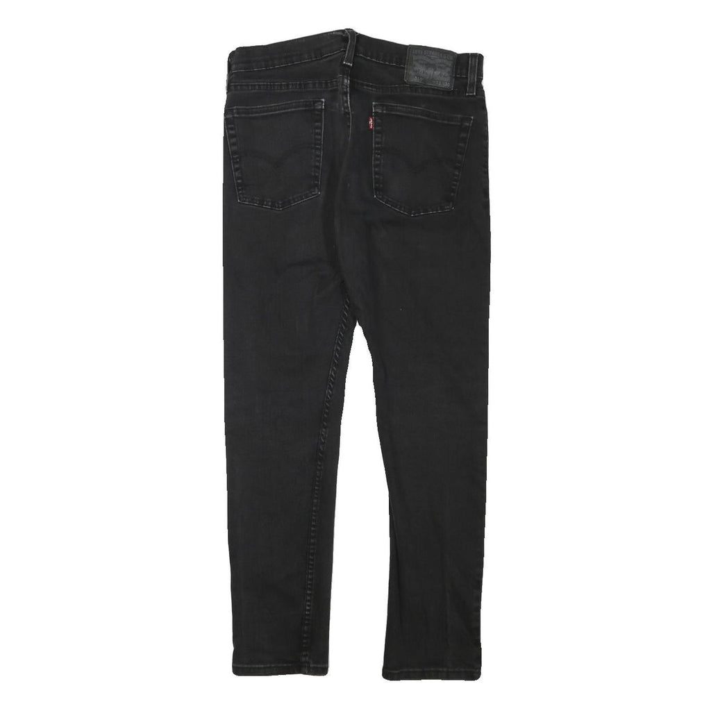 LEVI'S Mens Slim Black Denim Slim Jeans W30 L27 Casual Stylish Zip Closure