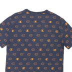 CHAMPION Mens Blue & Orange Graphic T-Shirt M Short Sleeve Crew Neck Branded
