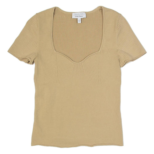 & OTHER STORIES LOS ANGELES ATELIER Womens Top Beige V-Neck S