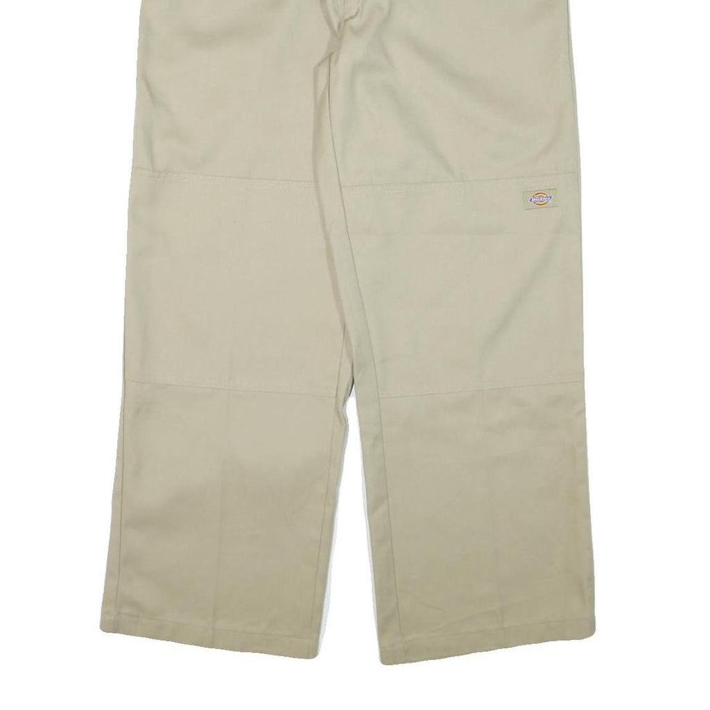 DICKIES Mens Cotton Blend Beige Loose Fit Straight Trousers W36 L30 Workwear