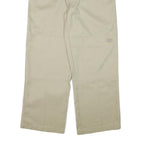 DICKIES Mens Cotton Blend Beige Loose Fit Straight Trousers W36 L30 Workwear