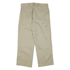 DICKIES Mens Cotton Blend Beige Loose Fit Straight Trousers W36 L30 Workwear