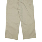 DICKIES Mens Cotton Blend Beige Loose Fit Straight Trousers W36 L30 Workwear