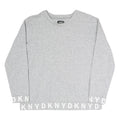 DKNY Womens Grey Cotton Blend Crew Neck Sweatshirt M Logo Print Casual