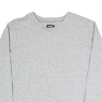 DKNY Womens Grey Cotton Blend Crew Neck Sweatshirt M Logo Print Casual