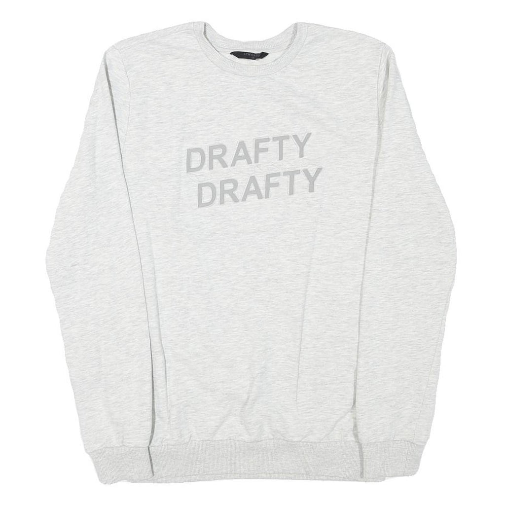 LCW CASUAL Mens Light Grey Sweatshirt S Crew Neck Cotton Blend Casual Pullover