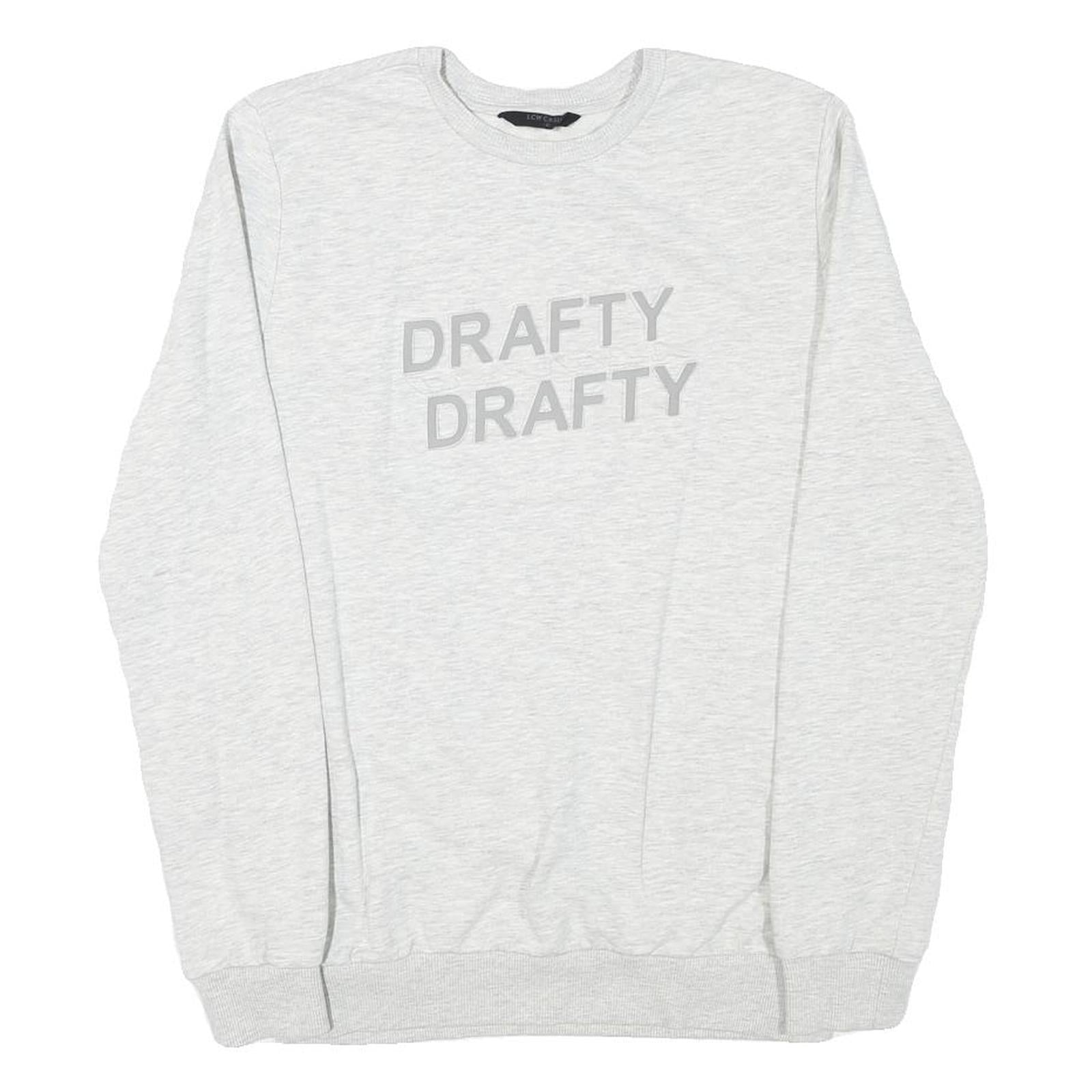 LCW CASUAL Mens Light Grey Sweatshirt S Crew Neck Cotton Blend Casual Pullover