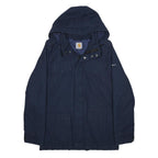 CARHARTT Womens Navy Zip Jacket S Cotton Blend Outdoor Hooded Casual