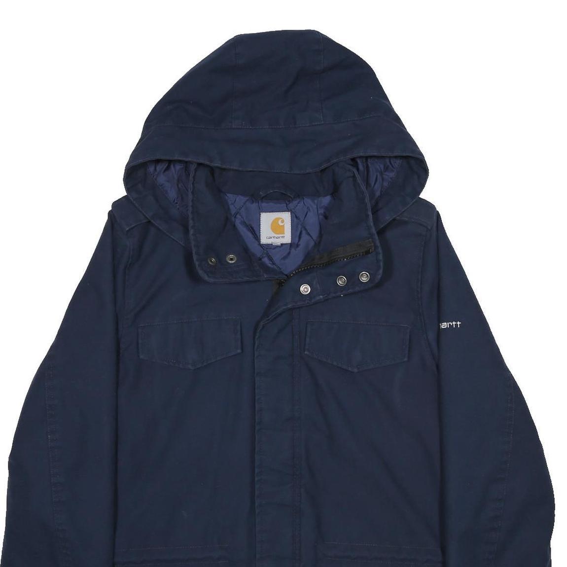 CARHARTT Womens Navy Zip Jacket S Cotton Blend Outdoor Hooded Casual