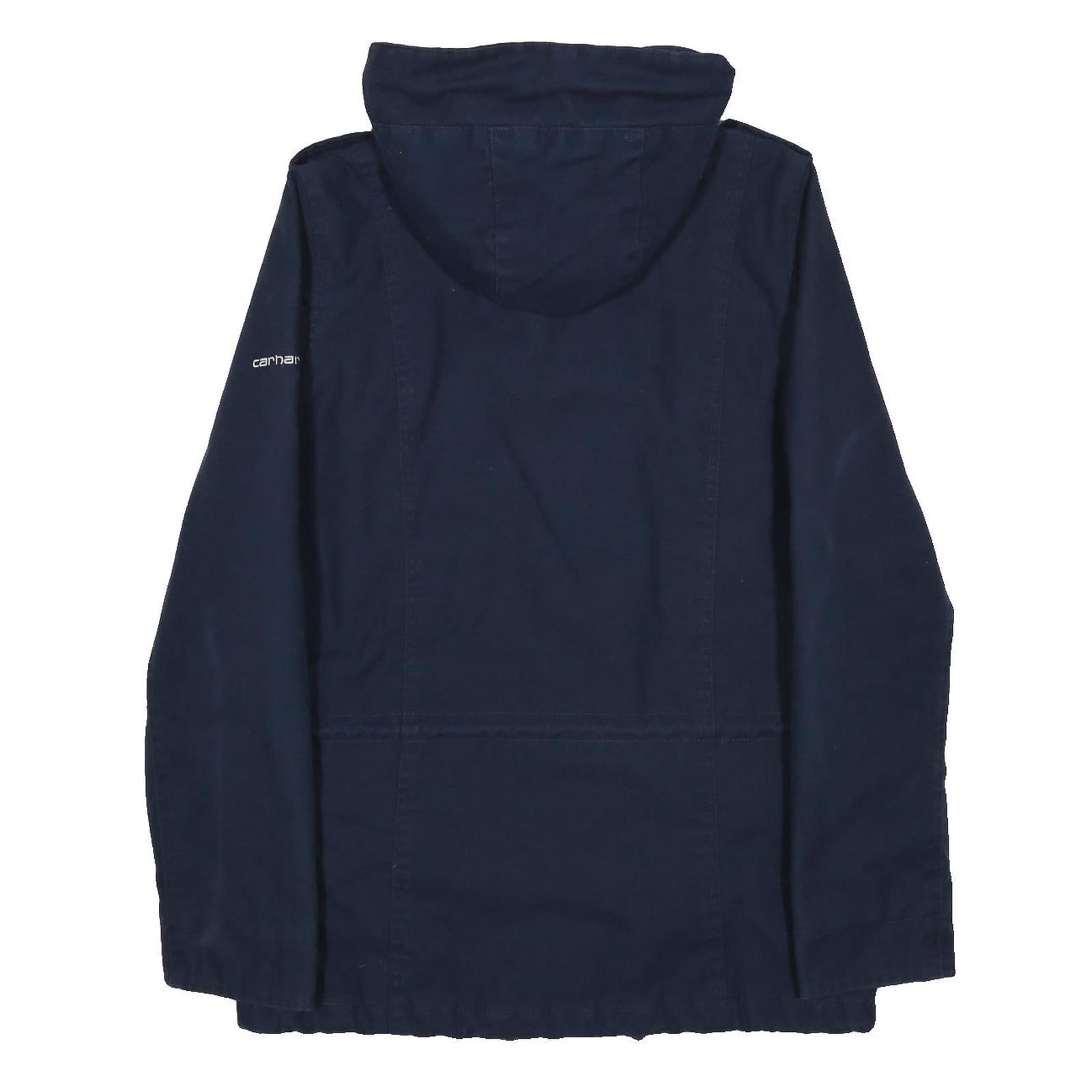 CARHARTT Womens Navy Zip Jacket S Cotton Blend Outdoor Hooded Casual