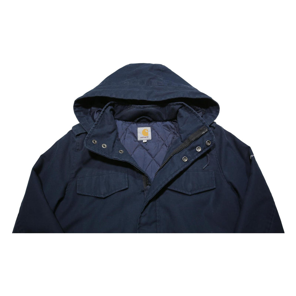 CARHARTT Womens Navy Zip Jacket S Cotton Blend Outdoor Hooded Casual
