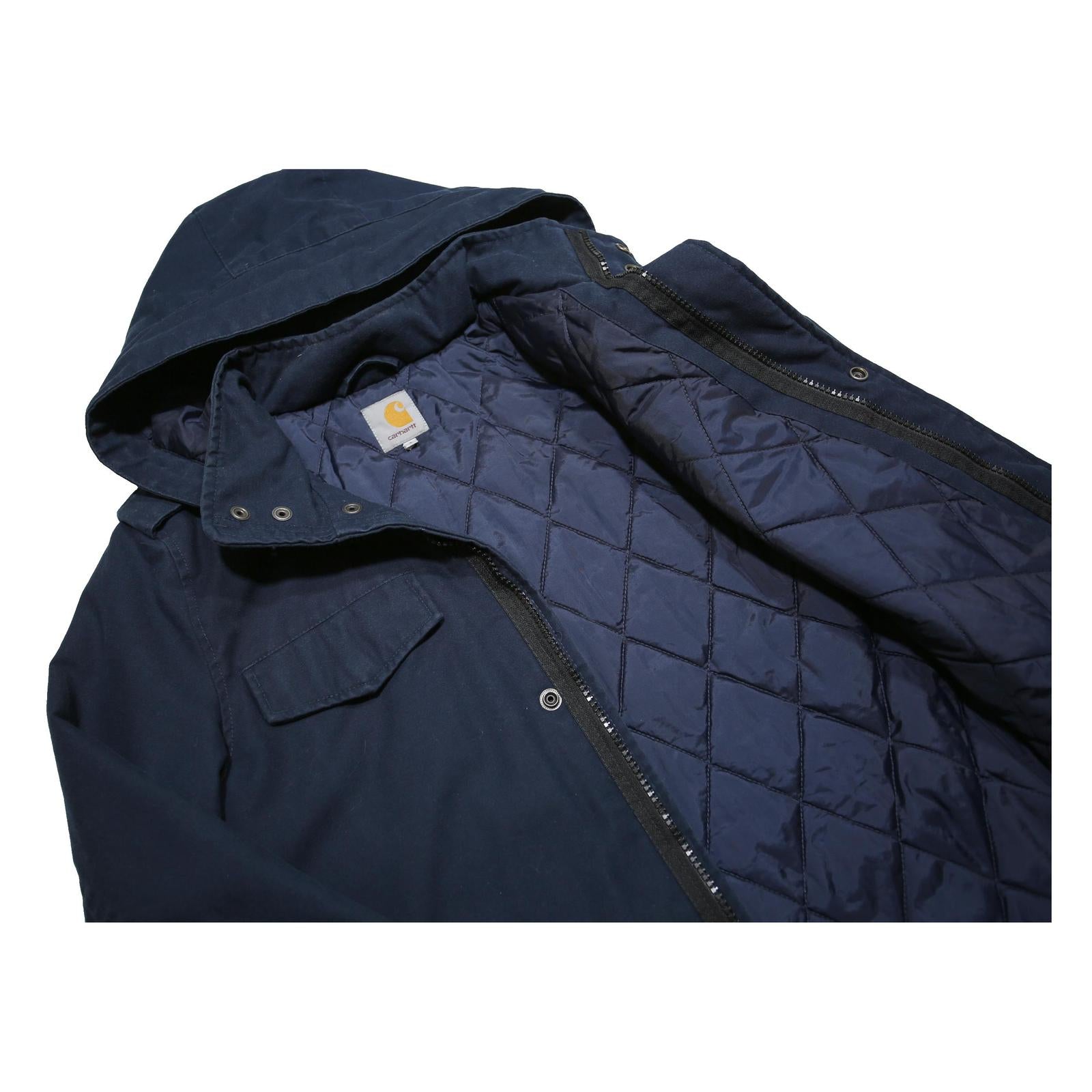 CARHARTT Womens Navy Zip Jacket S Cotton Blend Outdoor Hooded Casual
