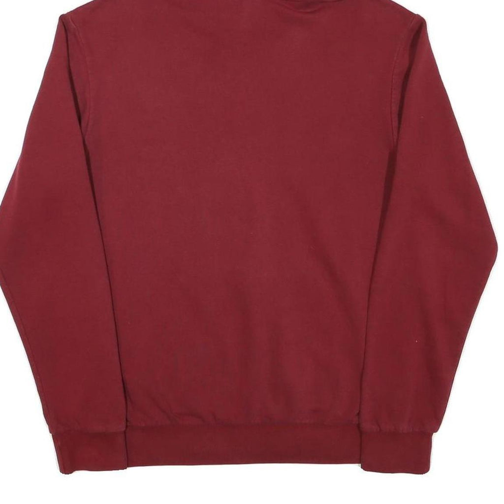 ADIDAS Mens Maroon Hoodie S Cotton Blend Pullover Sweatshirt Drawstring