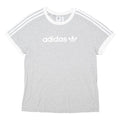 ADIDAS ORIGINALS Womens Grey & White Classic Graphic T-Shirt UK 12 Short Sleeve