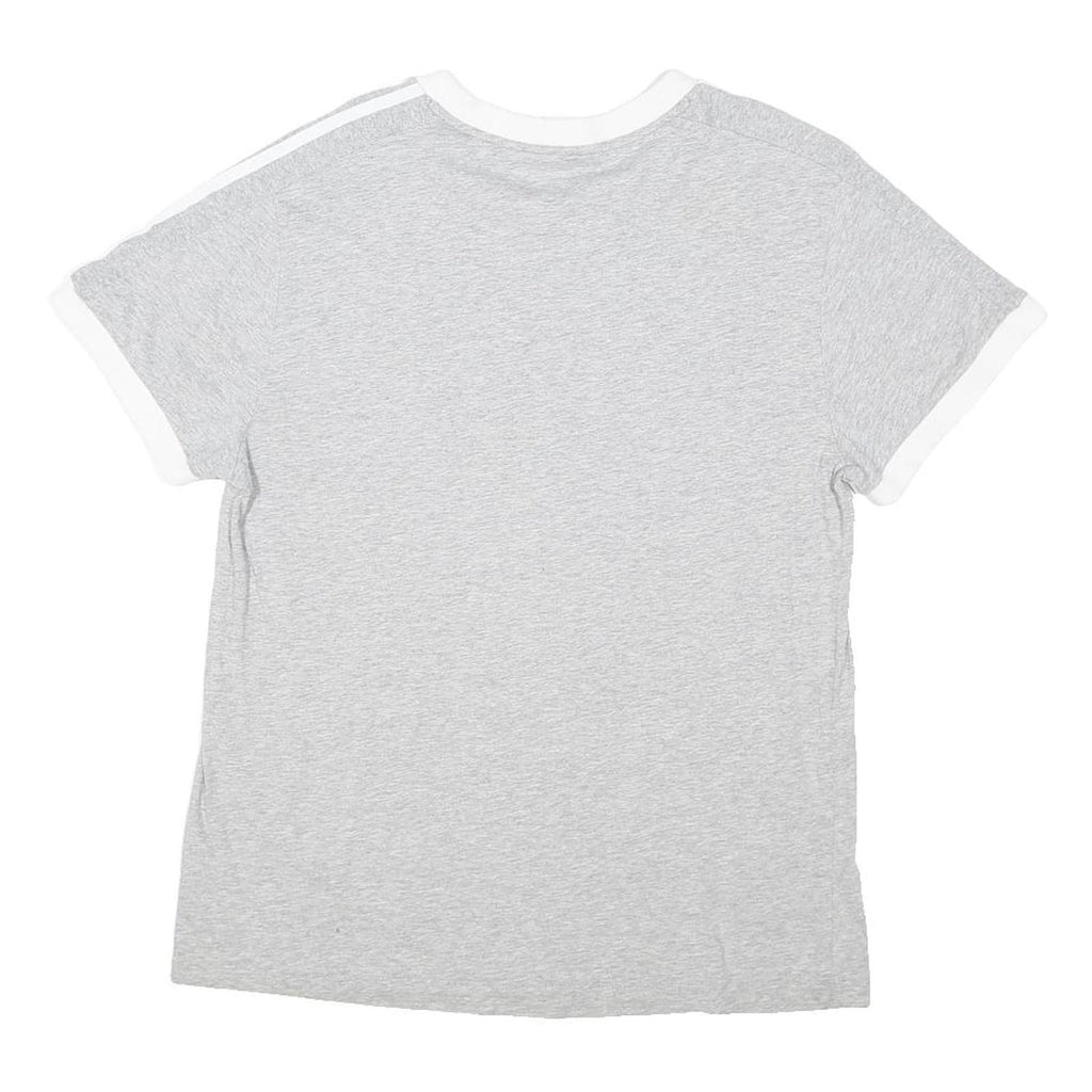 ADIDAS ORIGINALS Womens Grey & White Classic Graphic T-Shirt UK 12 Short Sleeve